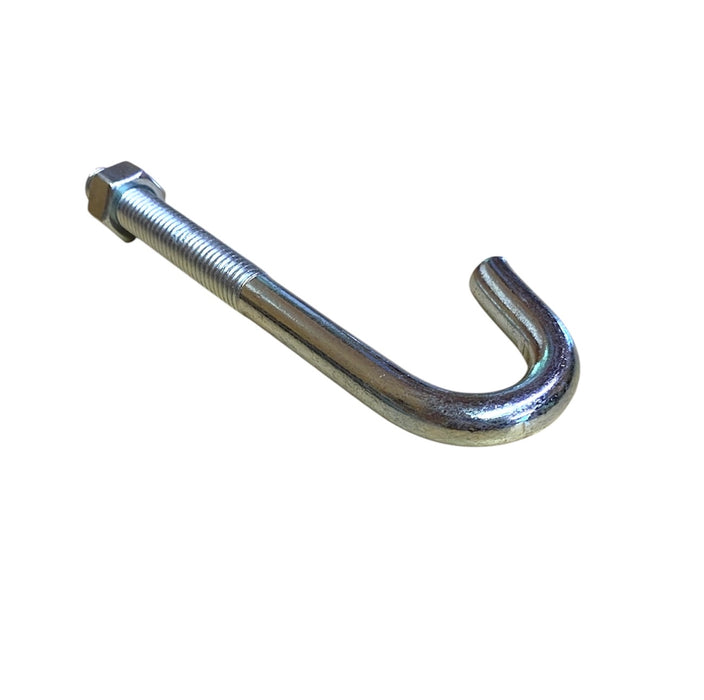 1/2-13 x 6in J Bolt W/Hex Nut Zinc Plated