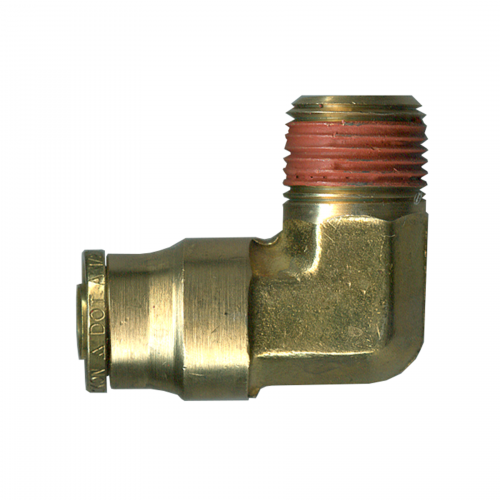 1/2 Tube to 1/4 Male Pipe Push Connect 90 Degree Elbow Brass