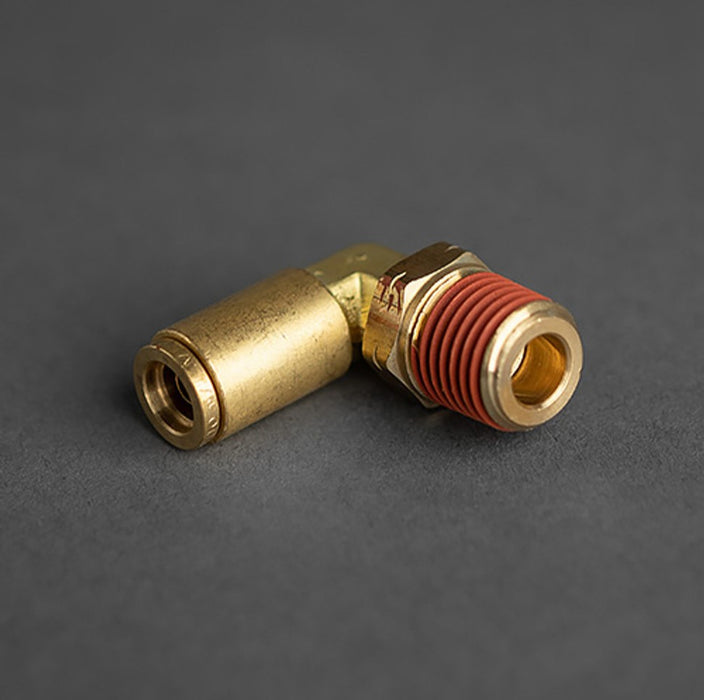 1/4 Tube to 1/4 Male Pipe Push Connect Swivel 90 Degree Elbow Brass