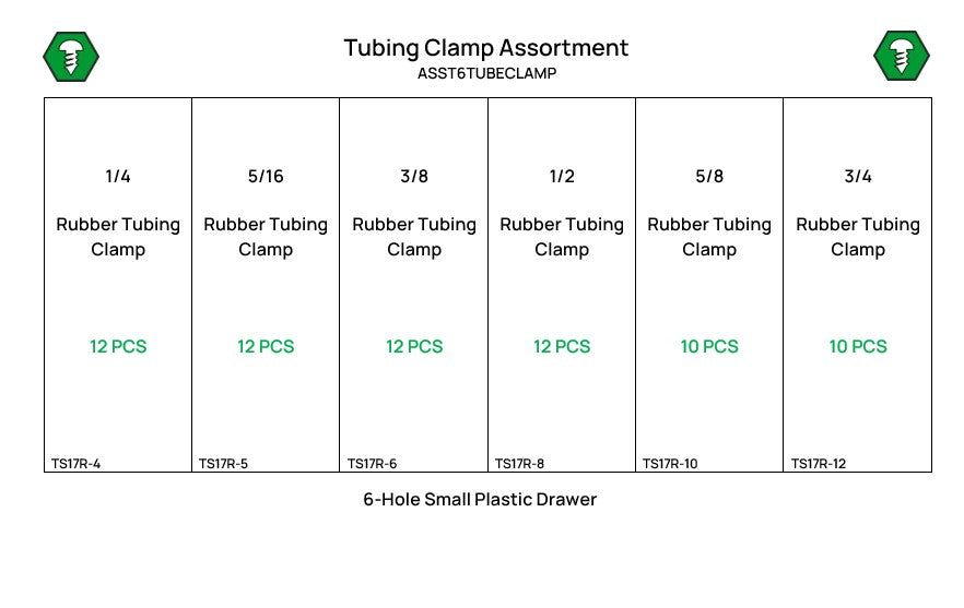 68 Piece Rubber Tubing Clamp Assortment Starter Kit Clear Zinc