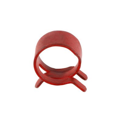 1/2  Spring Hose Clamp Free Inside Dia: 0.460" Max. Width : 5/16" Spring Steel, Heat Treated Finish : Phosphate & Red Paint