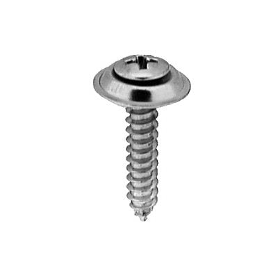 10 x 1 #8 Head Phillips Oval Head Sems Washer Tapping Screw Chrome