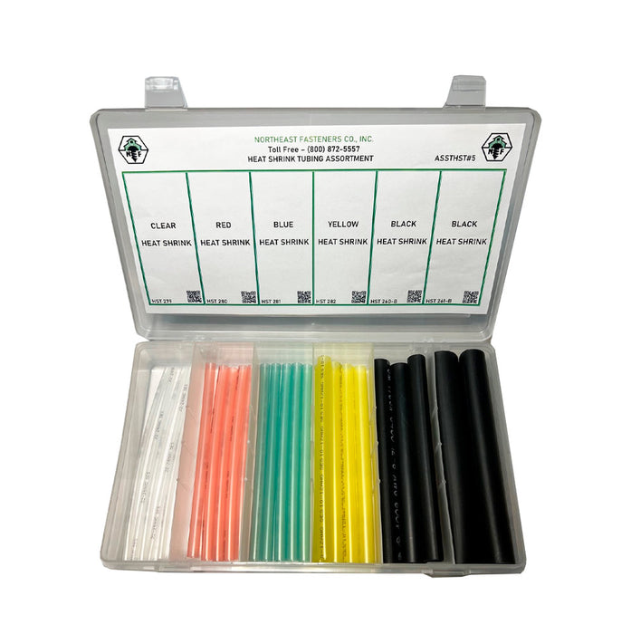 6-Hole Commercial Grade Heat Shrink Tubing Assortment, 25 Pieces,Small Plastic Drawer