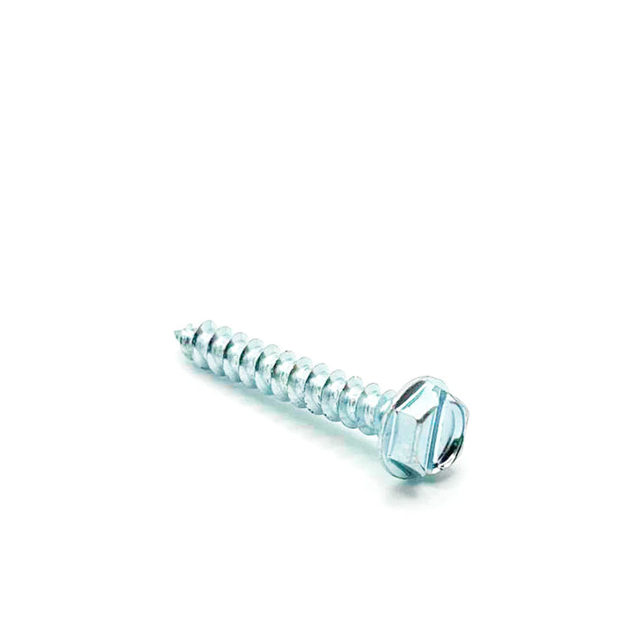 #10 X 1 1/4 Slotted Hex Washer Tapping Screw / Zinc Plated