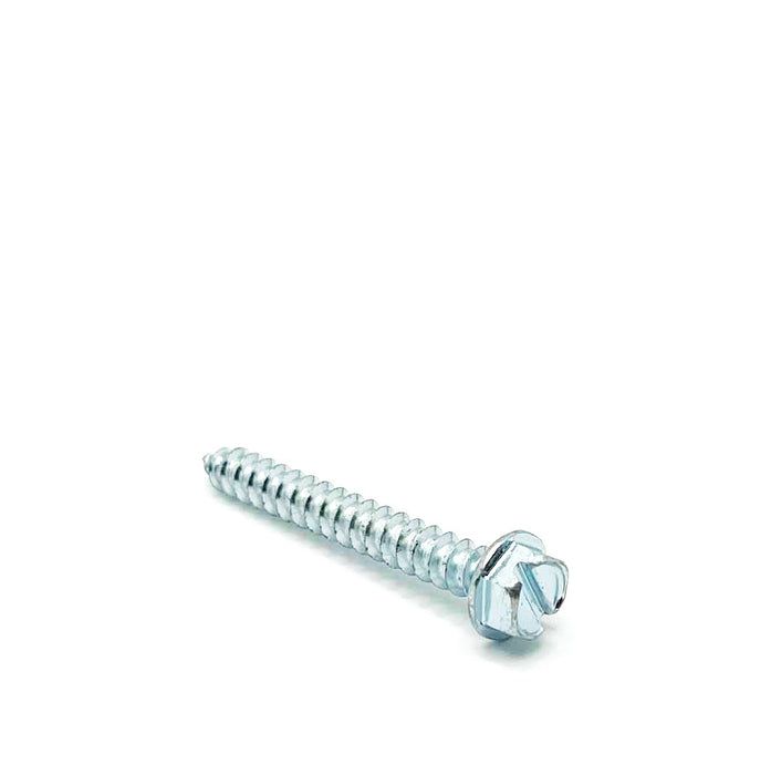#14 X 2 Slotted Hex Washer Tapping Screw / Zinc Plated