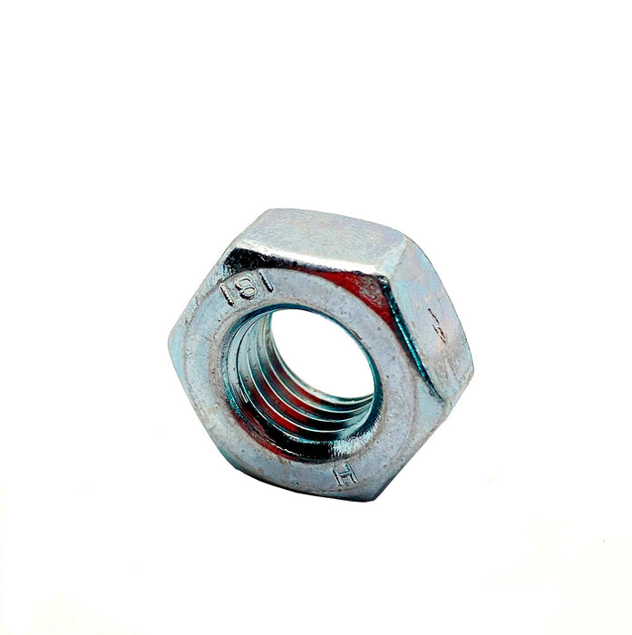 M8-1.0 Metric Hex Nut / Class 8.8 / Zinc Plated / Medium / DIN #934