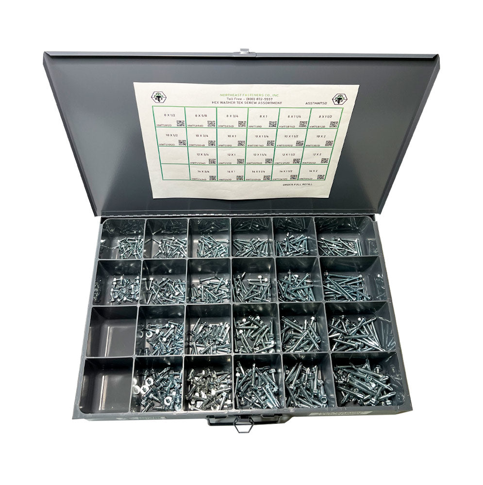 550 Piece Hex Washer Tek Screw Assortment Refill —
