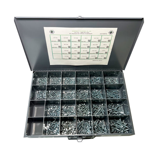 24-Hole Hex Washer Tek Screw Assortment, 550 Pieces, Drawer Not Included