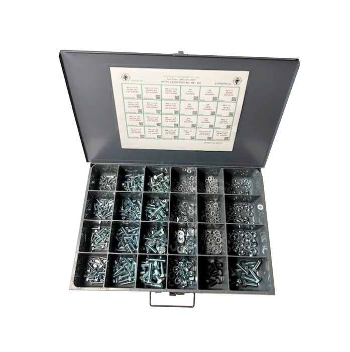 24-Hole Metric Hex Cap Screw Assortment Refill, Class 8.8, 660 Pieces, Metal Drawer Not Included