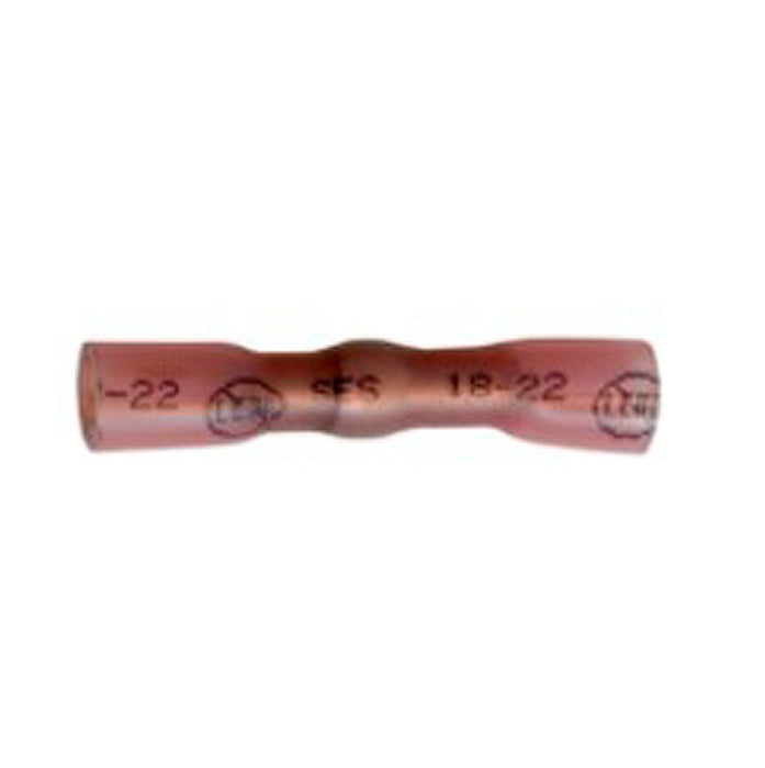 22-18 Red Heat Shrink Crimp/Solder Butt Connector - Qty (25)